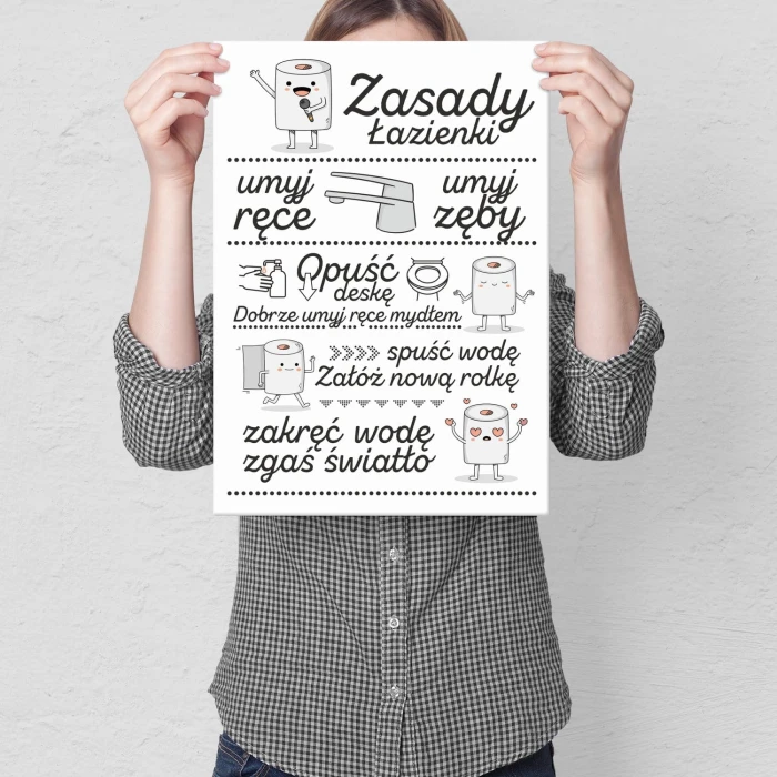 Poster metal zasady łazienki gift