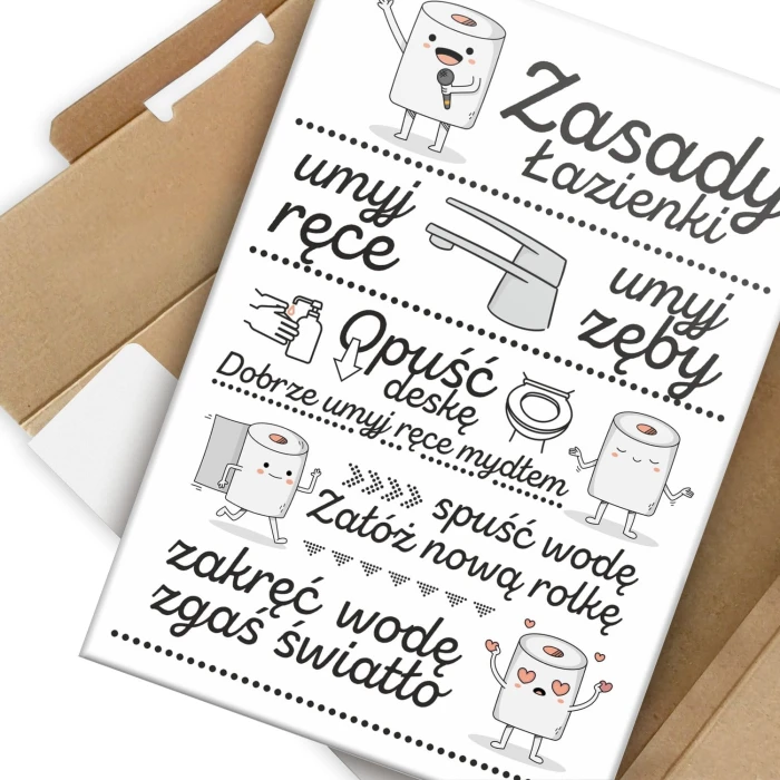 Poster metal zasady łazienki gift