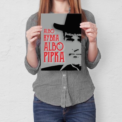 Plakat metalowy albo rybka albo pipka Prezent