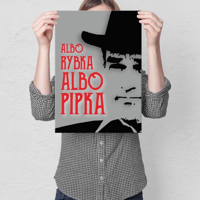Plakat metalowy albo rybka albo pipka Prezent