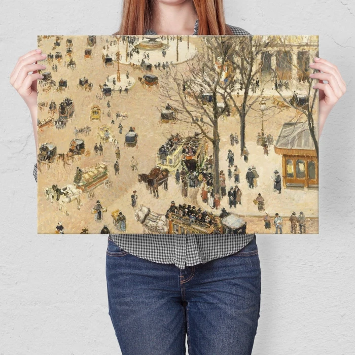 Plakat metalowy Place Theatre Pissarro Prezent