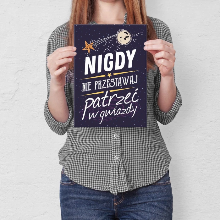 Poster metal Patrz w gwiazdy gift