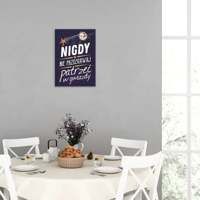 Plakat metalowy Patrz w gwiazdy Prezent