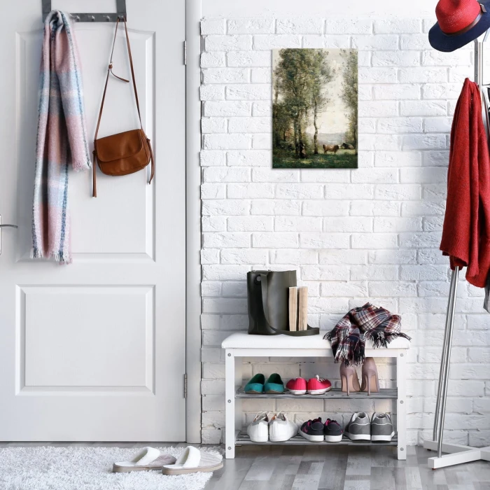 Plakat metalowy Wooded Landscape Corot Prezent