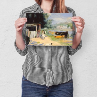 Poster metal View of bougival Renoir gift
