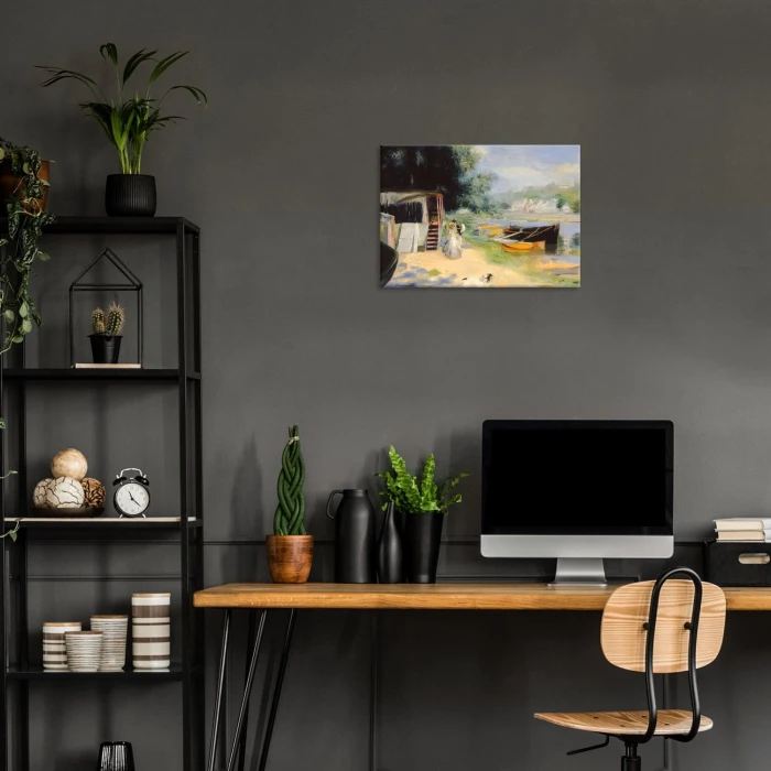 Plakat metalowy View of bougival Renoir Prezent