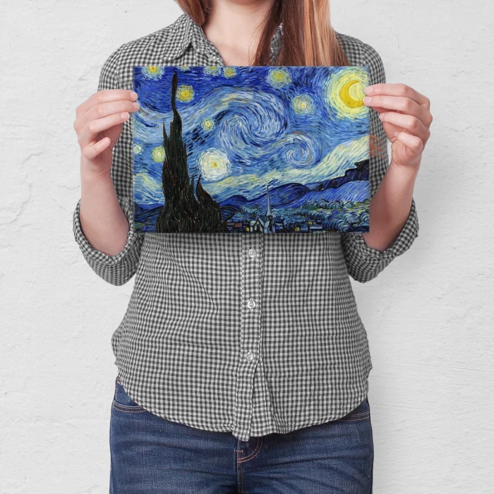 Poster metal Starry Night Van Gogh gift
