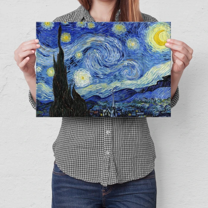 Poster metal Starry Night Van Gogh gift