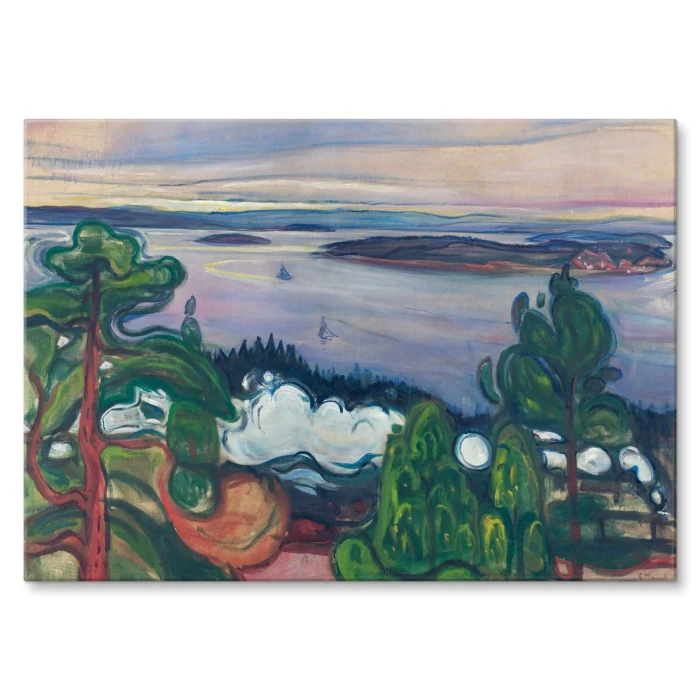 Plakat metalowy Train smoke Edvard Munch Prezent