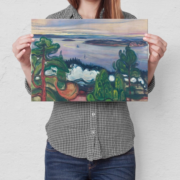 Plakat metalowy Train smoke Edvard Munch Prezent