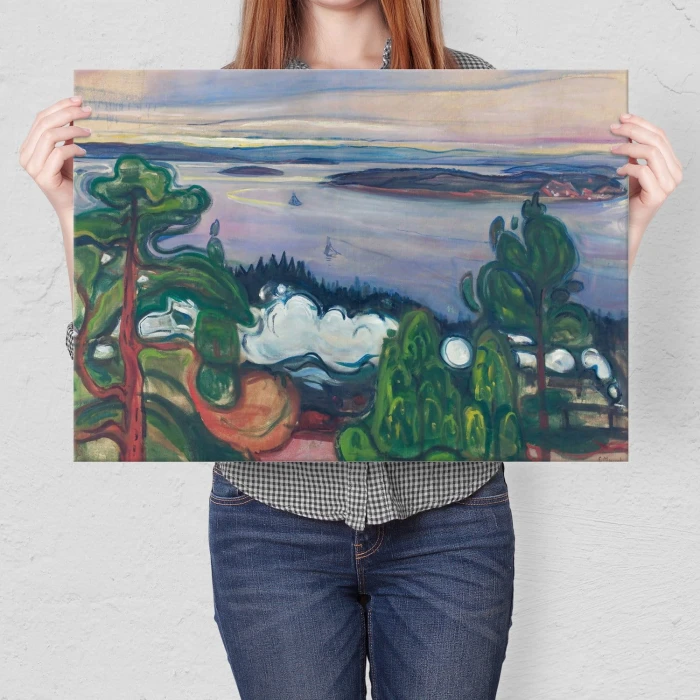 Plakat metalowy Train smoke Edvard Munch Prezent