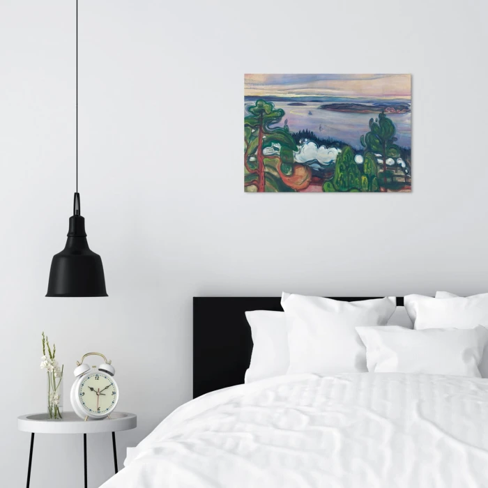 Plakat metalowy Train smoke Edvard Munch Prezent