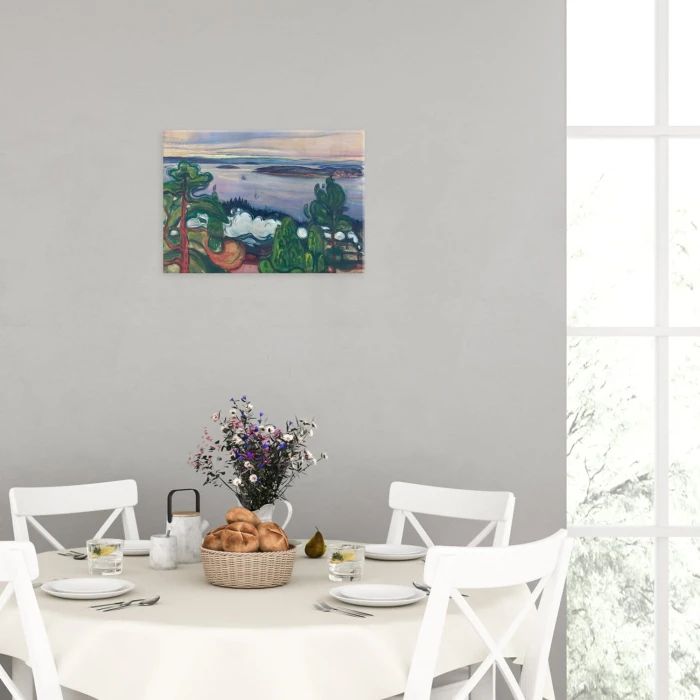 Plakat metalowy Train smoke Edvard Munch Prezent