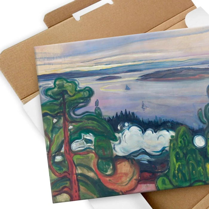 Plakat metalowy Train smoke Edvard Munch Prezent