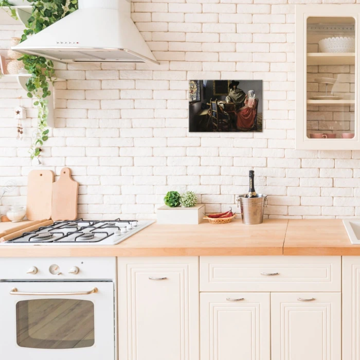 Plakat metalowy Glass of wine Vermeer Prezent