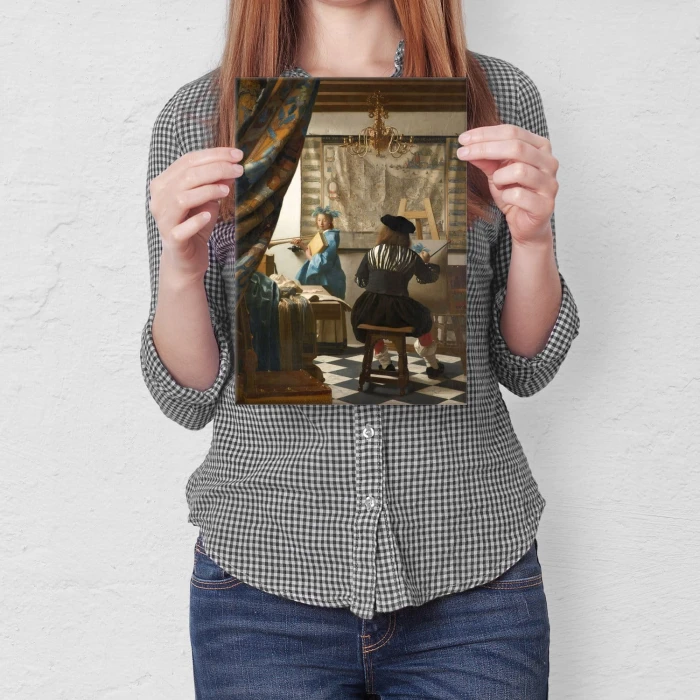 Plakat metalowy Art of painting Vermeer Prezent