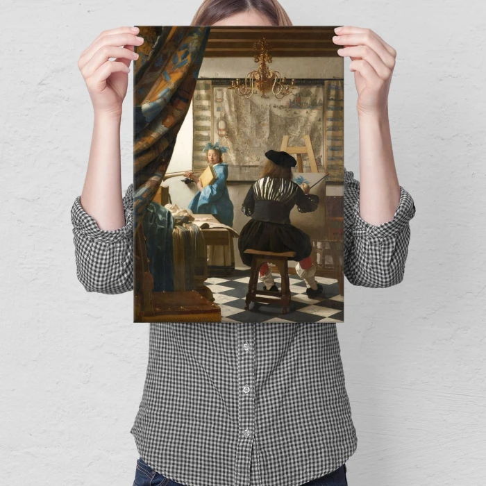Plakat metalowy Art of painting Vermeer Prezent