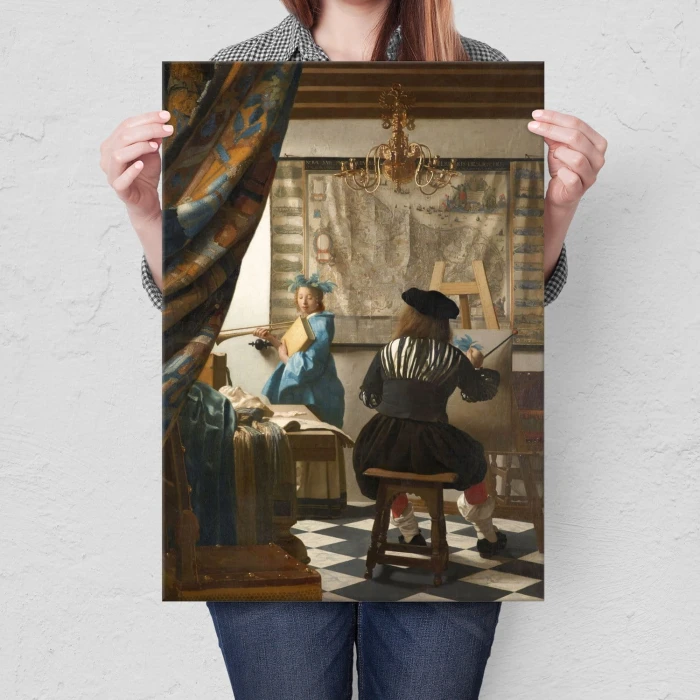 Plakat metalowy Art of painting Vermeer Prezent