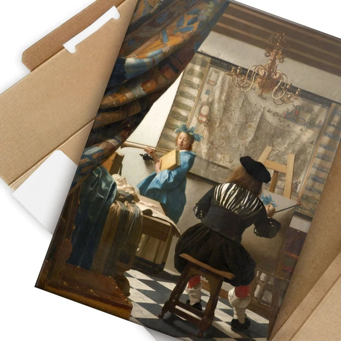 Plakat metalowy Art of painting Vermeer Prezent