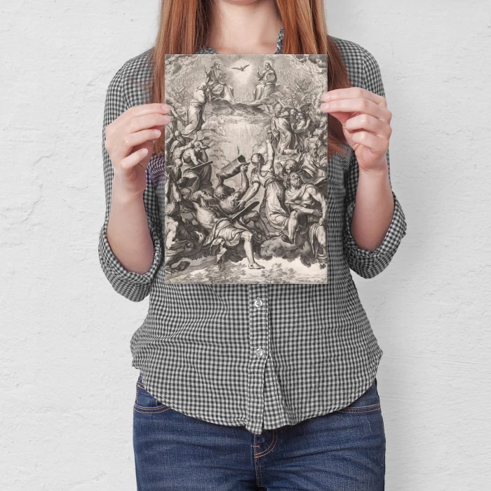 Plakat metalowy Adoration trinity Titian Prezent
