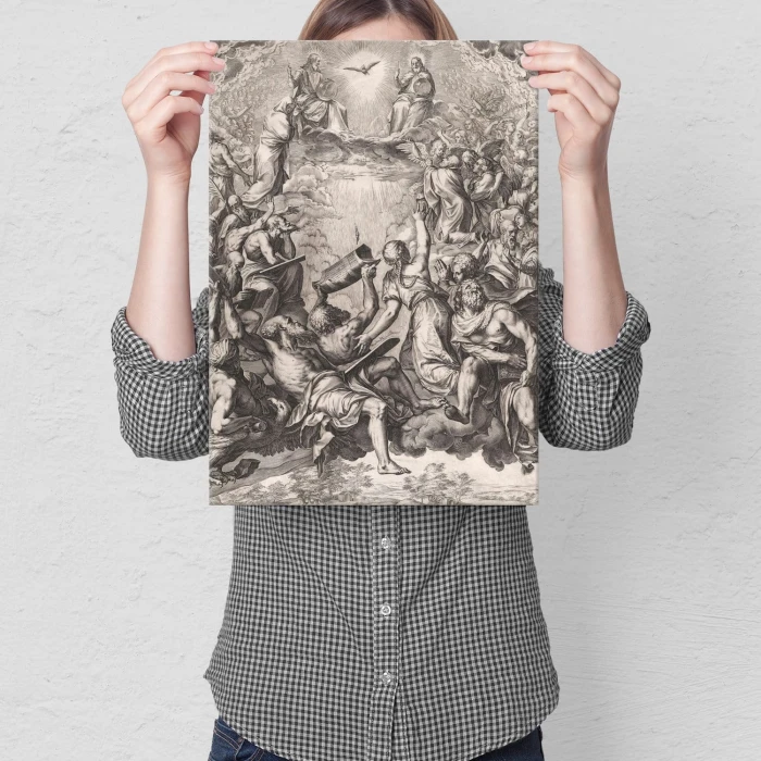Plakat metalowy Adoration trinity Titian Prezent