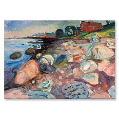 Poster metal Shore red house Munch gift