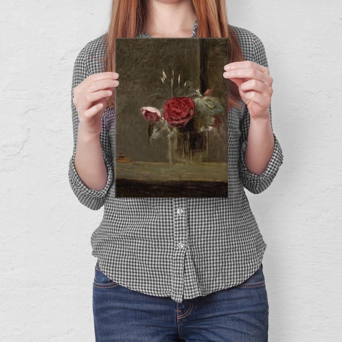 Poster metal Roses in a glass Corot gift