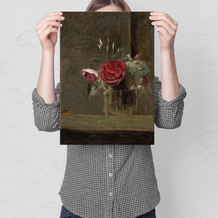 Poster metal Roses in a glass Corot gift