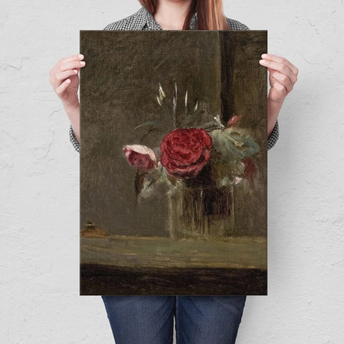 Poster metal Roses in a glass Corot gift