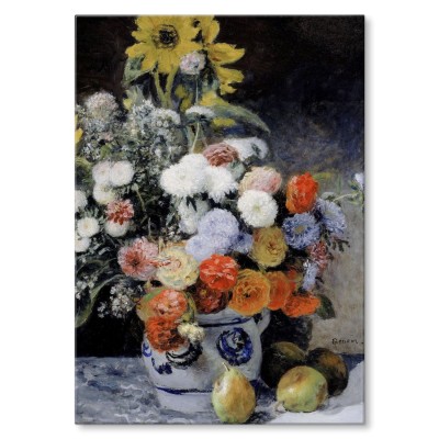 Poster metal Mixed flowers Renoir gift