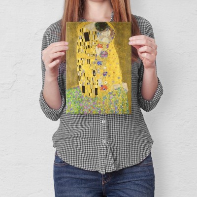 Plakat metalowy The Kiss Gustav Klimt Prezent