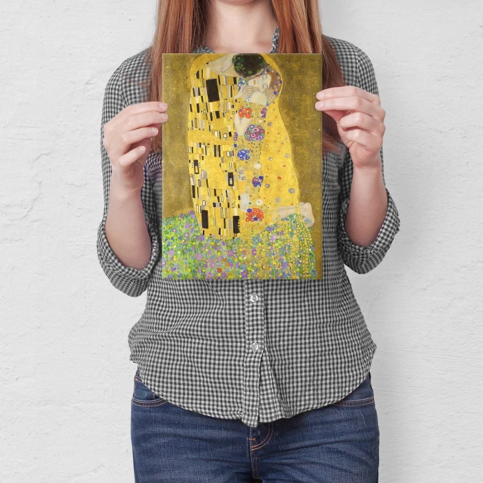 Poster metal The Kiss Gustav Klimt gift