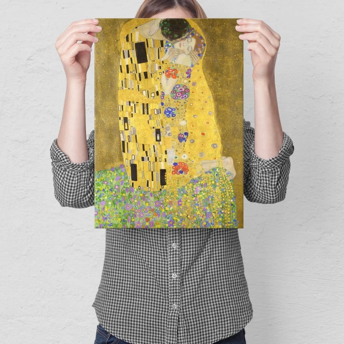 Poster metal The Kiss Gustav Klimt gift