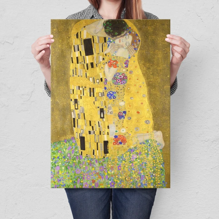 Poster metal The Kiss Gustav Klimt gift