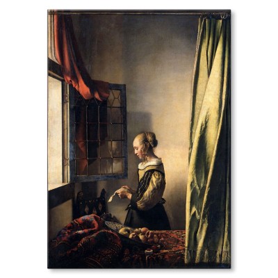 Poster metal Girl reading Vermeer gift