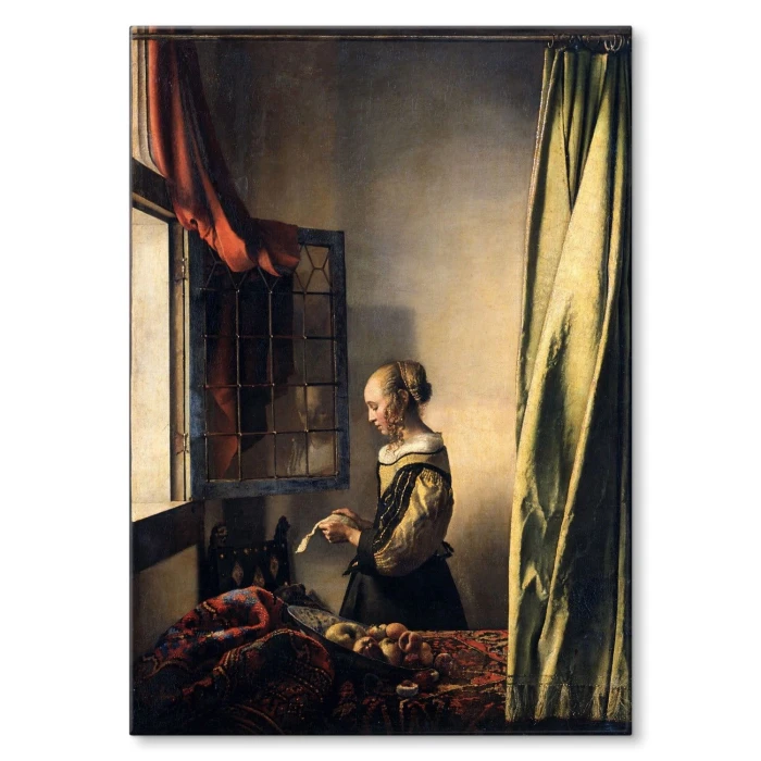 Poster metal Girl reading Vermeer gift
