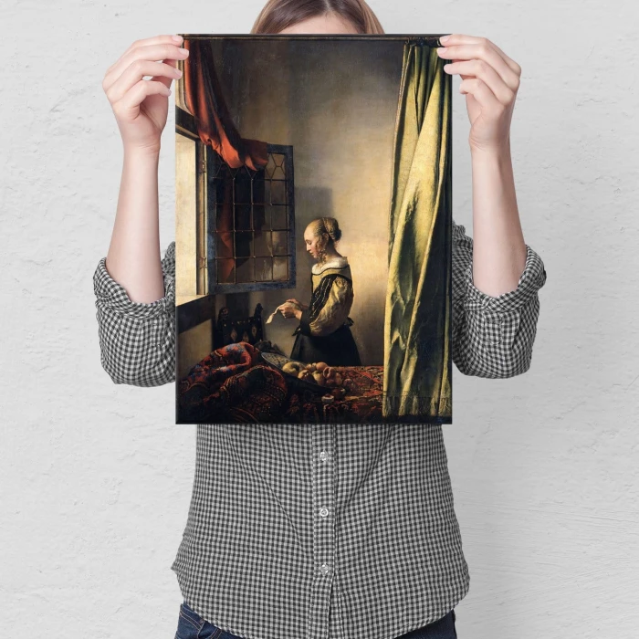 Plakat metalowy Girl reading Vermeer Prezent