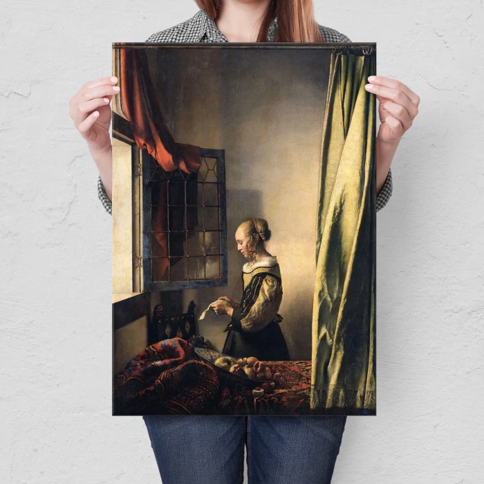 Poster metal Girl reading Vermeer gift