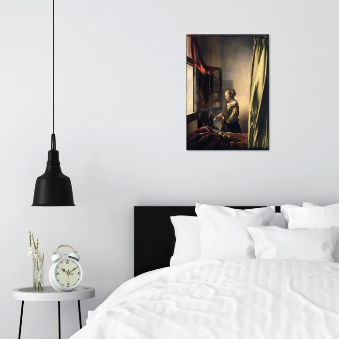 Poster metal Girl reading Vermeer gift