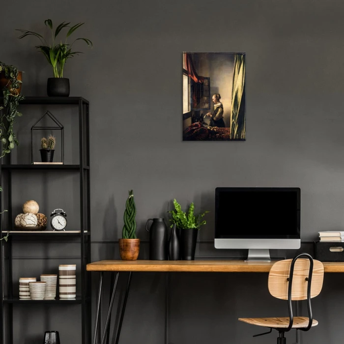 Plakat metalowy Girl reading Vermeer Prezent