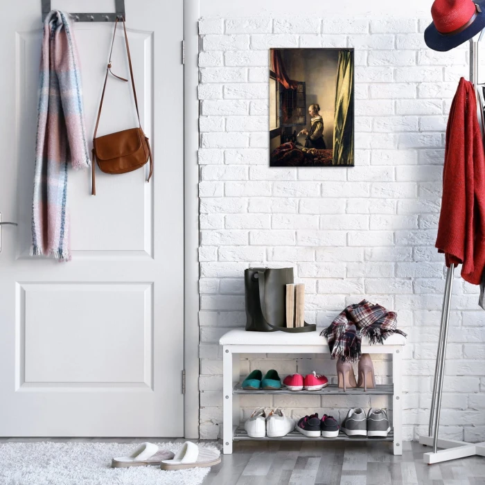 Poster metal Girl reading Vermeer gift