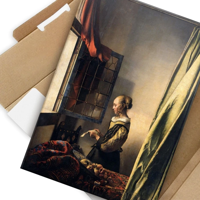 Poster metal Girl reading Vermeer gift