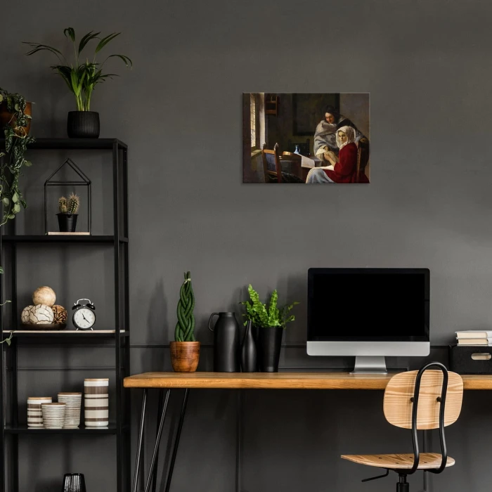 Plakat metalowy Girl interrupted Vermeer Prezent