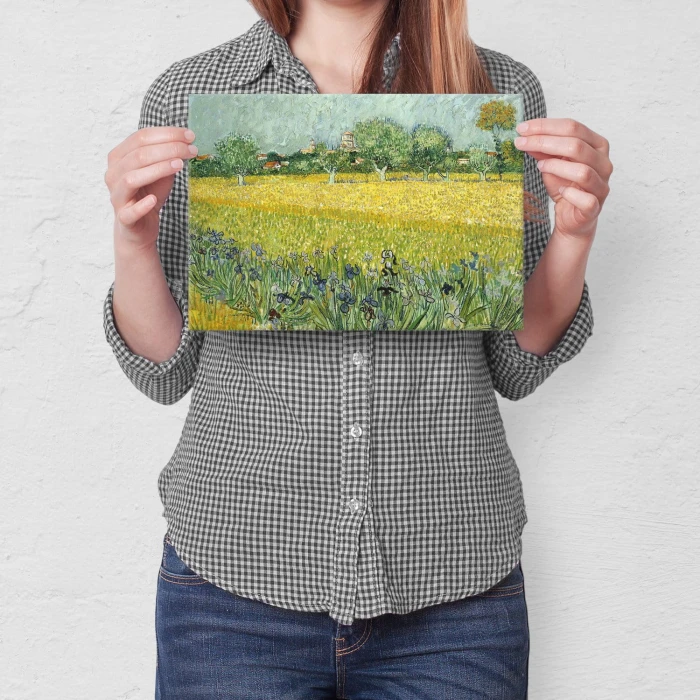 Poster metal Field flowers van Gogh gift