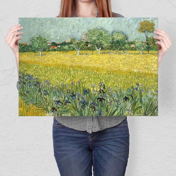 Poster metal Field flowers van Gogh gift