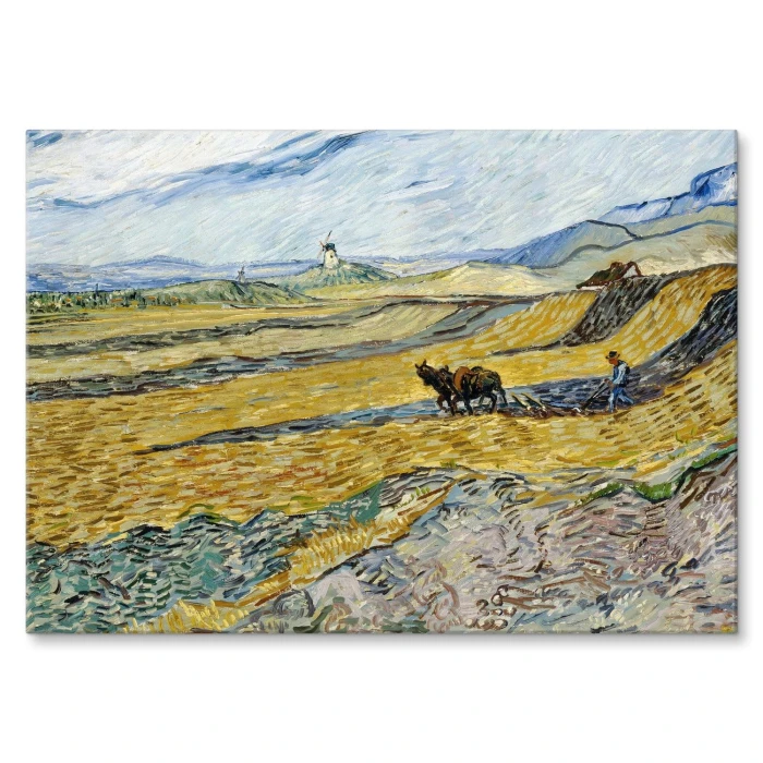 Poster metal Enclosed field van Gogh gift