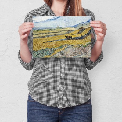 Poster metal Enclosed field van Gogh gift