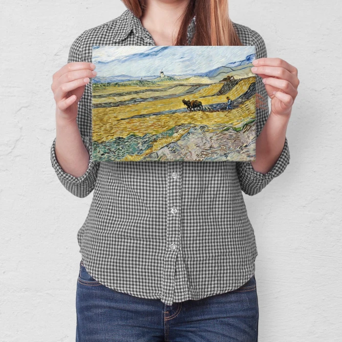 Poster metal Enclosed field van Gogh gift