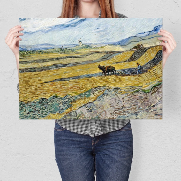 Poster metal Enclosed field van Gogh gift