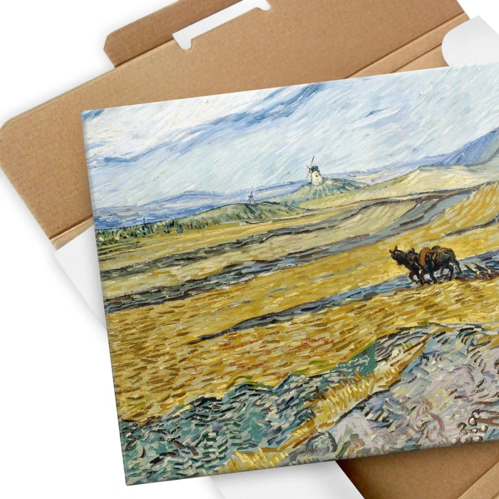 Poster metal Enclosed field van Gogh gift